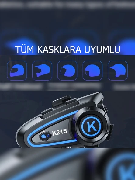 2 Kişi Eşleşmeli K21S Motosiklet Soft Kask interkom 1000m - 2