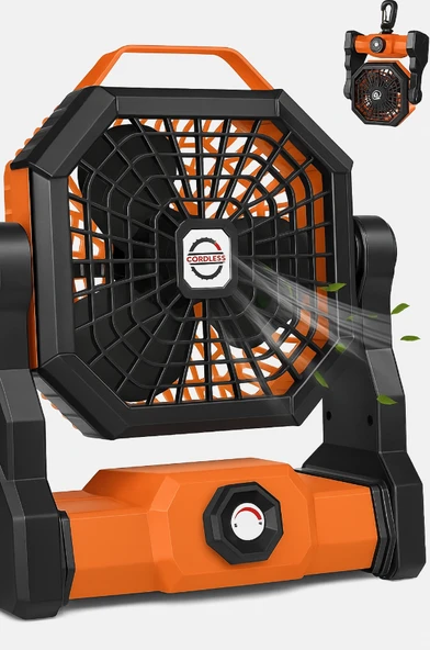Çok Fonksiyonlu Fan 270 Derece Dönme Kademesiz Hız Kontrolü Açık Kamp Fan ile Led