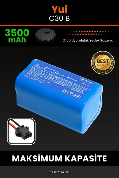 robo-mi Yui C30B 3500mAh Robot Süpürge Bataryası - Sertifikalı Güvenlik, Gerçek Kapasite ürün görseli 1