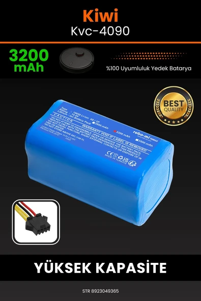 robo-mi Kiwi KVC-4090 3200mAh Robot Süpürge Bataryası - Yüksek Yoğunluklu Li-ion Hücre
