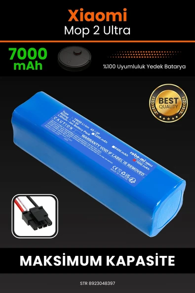 robo-mi Xiaomi Mi Robot Vacuum Mop 2 Ultra 7000mAh Robot Süpürge Bataryası - Sertifikalı Güvenlik