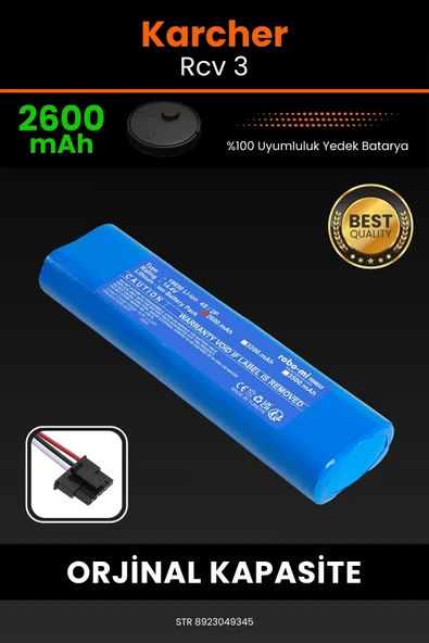 robo-mi Karcher Rcv 3 2600mAh Robot Süpürge Bataryası - Yüksek Yoğunluklu Li-ion Hücre
