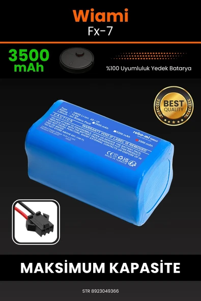 robo-mi Wiami FX-7 3500mAh Robot Süpürge Bataryası - Yüksek Yoğunluklu Li-ion Hücre