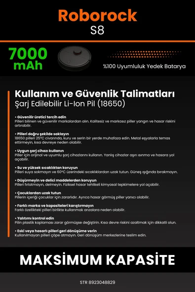 robo-mi Roborock S8 7000mAh Robot Süpürge Bataryası - Koruma Katmanlı Batarya Teknolojisi - Resim 7