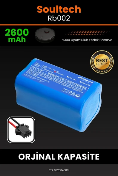 robo-mi Soultech RB002 2600mAh Robot Süpürge Bataryası - Koruma Katmanlı Batarya Teknolojisi