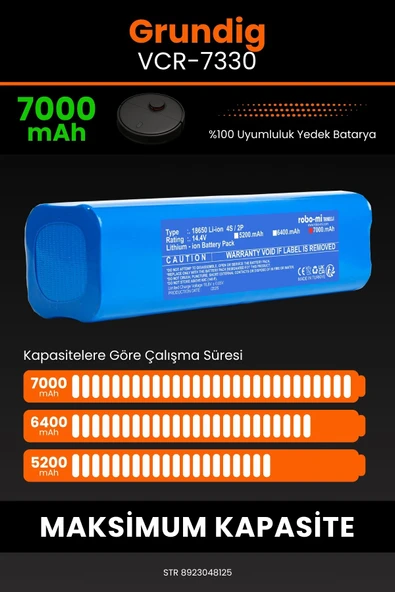 robo-mi Grundig Vcr 7330 7000mAh Robot Süpürge Bataryası - Sertifikalı Güvenlik, Gerçek Kapasite - Resim 4
