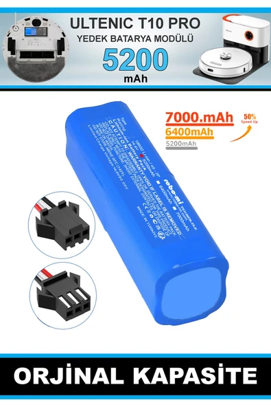 robo-mi Ultenic T10 Pro 5200mAh Robot Süpürge Bataryası - Gerçek Kapasite, Maksimum Güvenlik - Resim 4