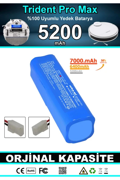 robo-mi Tesvor Pro Max 5200mAh Robot Süpürge Bataryası - Gerçek Kapasite, Maksimum Güvenlik - 4