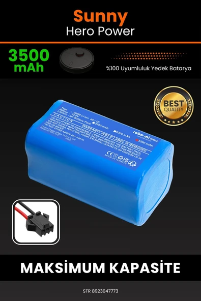 robo-mi Sunny Hero Power 3500mAh Robot Süpürge Bataryası - Gerçek Kapasite, Maksimum Güvenlik