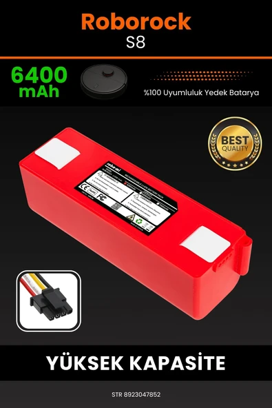 robo-mi Roborock S8 6400mAh Robot Süpürge Bataryası - Gerçek Kapasite, Maksimum Güvenlik