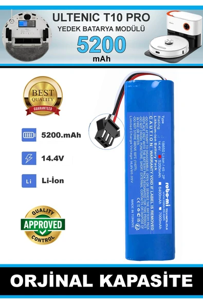 robo-mi Ultenic T10 Pro 5200mAh Robot Süpürge Bataryası - Gerçek Kapasite, Maksimum Güvenlik - Resim 7