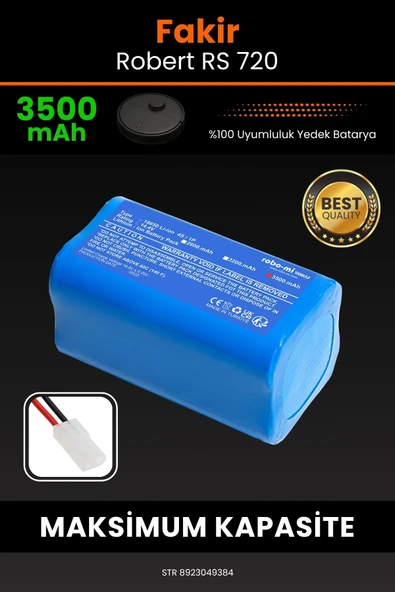 robo-mi Fakir Robert II RS 720 3500mAh Robot Süpürge Bataryası - Yüksek Yoğunluklu Li-ion Hücre