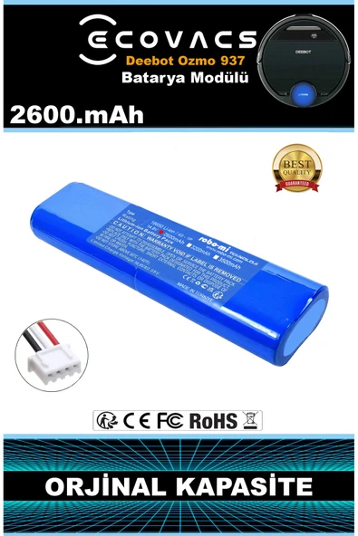 robo-mi Ecovacs Deebot Ozmo 937 2600mAh Robot Süpürge Bataryası - Gerçek Kapasite, Maksimum Güvenlik ürün görseli 1