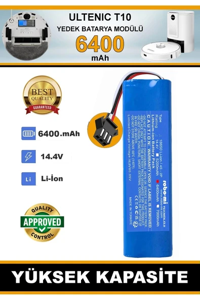 robo-mi Ultenic T10 6400mAh Robot Süpürge Bataryası - Gerçek Kapasite, Maksimum Güvenlik - Resim 6
