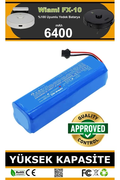 robo-mi Wiami FX-10 6400mAh Robot Süpürge Bataryası - Gerçek Kapasite, Maksimum Güvenlik - Resim 7
