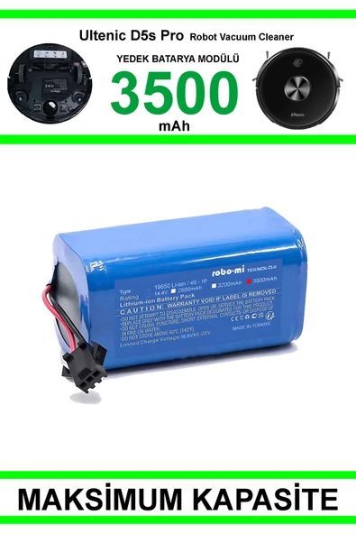 robo-mi Ultenic D5S Pro 3500mAh Robot Süpürge Bataryası - Gerçek Kapasite, Maksimum Güvenlik ürün görseli 1