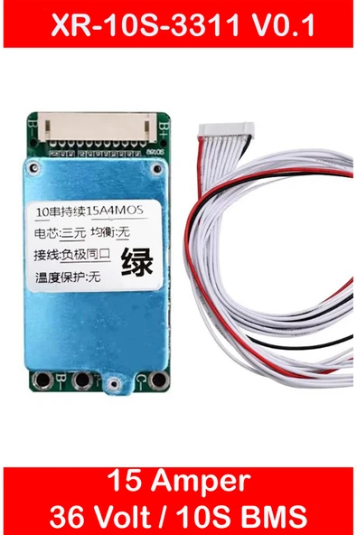 robo-mi Bms Li-Ion 10S 36V 15A Balanslı (4 MOS) - Resim 2