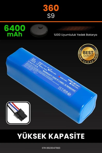 robo-mi 360 S9 6400mAh Robot Süpürge Bataryası - Gerçek Kapasite, Maksimum Güvenlik