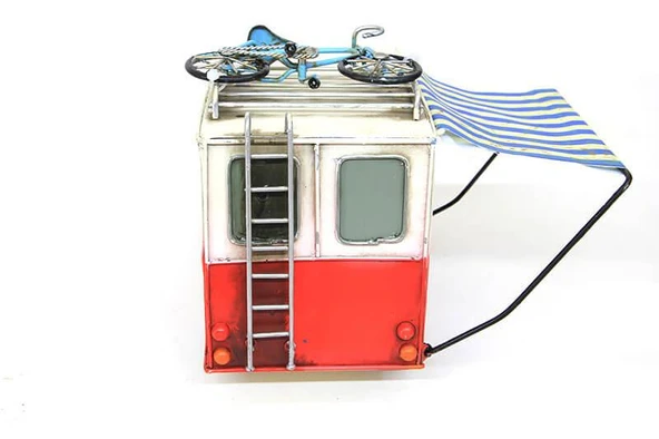 Dekoratif Metal Karavan Tenteli Vintage Biblo Ev Ofis Hediyelik - Resim 5
