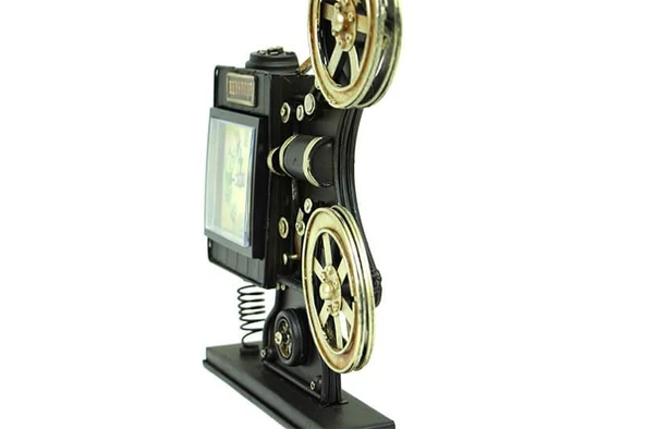 Dekoratif Metal Sinemaskop Saat Vintage Hediyelik - Resim 3
