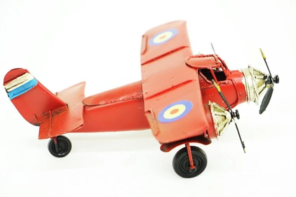 Dekoratif Metal Uçak Vintage Biblo Dekoratif Ev Ofis Hediyelik - Resim 4