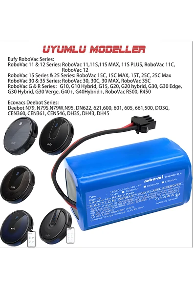 robo-mi ROBOVAC 15 C Batarya 14.4v 2600mah Akıllı Robot Süpürge Pili - 5