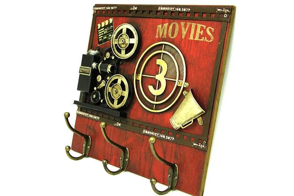 Dekoratif Metal Askı Askılık Sinemaskop Vintage Biblo Hediyelik - 2