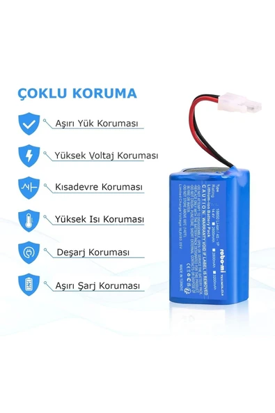 robo-mi İlife A4 2600mAh Robot Süpürge Bataryası - Gerçek Kapasite, Maksimum Güvenlik - 5