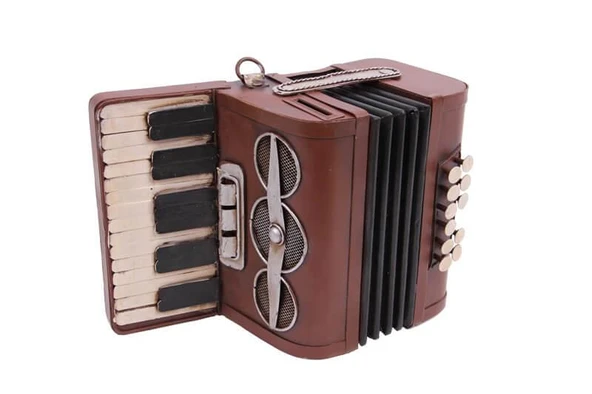 Dekoratif Metal Akordeon Dekoratif Obje Biblo Hediyelik - Resim 3