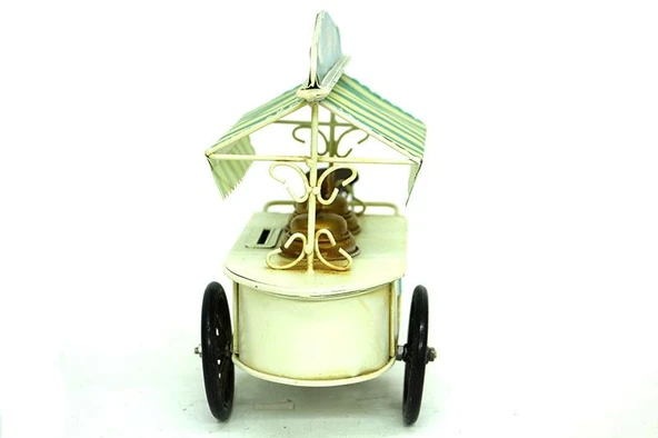 Dekoratif Metal Dondurma Arabası Biblo Ev Ofis Hediyelik - 4