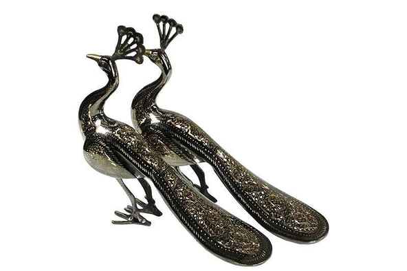 Tavuskuşu 2'li Set Biblo Pirinç Dekoratif Hediyelik ürün görseli 1