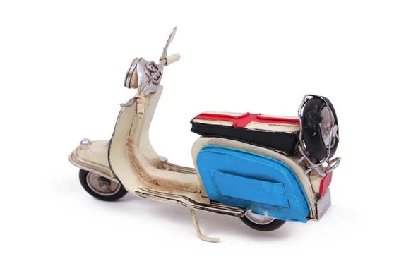 Dekoratif Metal Scooter Vintage Dekoratif Ev Ofis Hediyelik - Resim 3