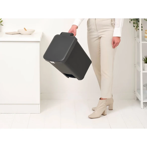 Brabantıa Stepup Koyu Gri Plastik Pedallı Çöp Kutusu 25l - 2