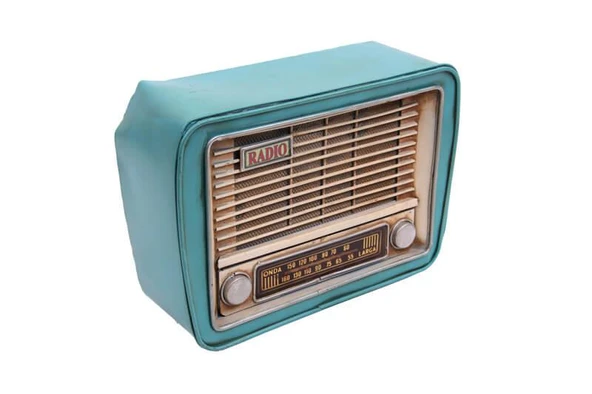 Dekoratif Metal Radyo Kumbaralı Vintage Hediyelik - Resim 3