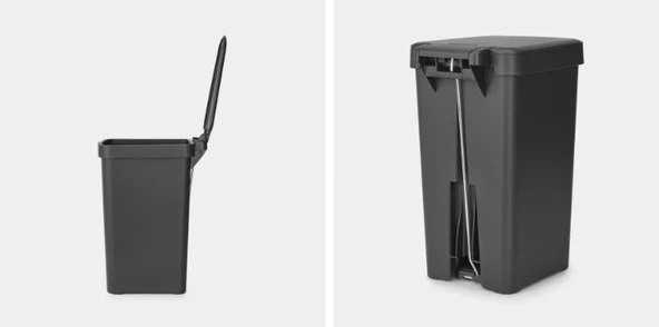 Brabantia Stepup Dark Grey Plastik Pedallı Çöp Kutusu 16 lt - 4