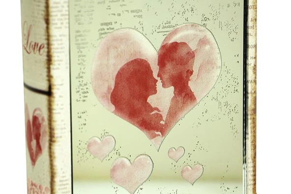 Kutu Kitap Aynalı Valentine Dekoratif Hediyelik - 2