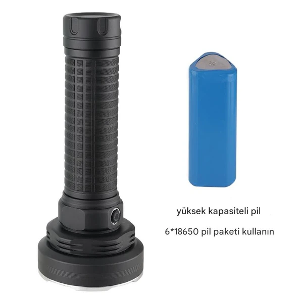 120W Usb Şarjlı Yüksek Işıklı LED Taktik El Feneri Süper Parlak Işık Su Geçirmez Gece Kamp Acil - 3