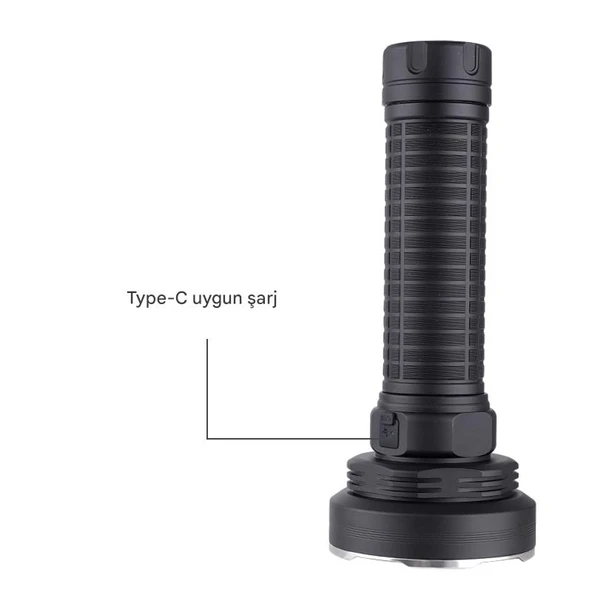 120W Usb Şarjlı Yüksek Işıklı LED Taktik El Feneri Süper Parlak Işık Su Geçirmez Gece Kamp Acil - 4