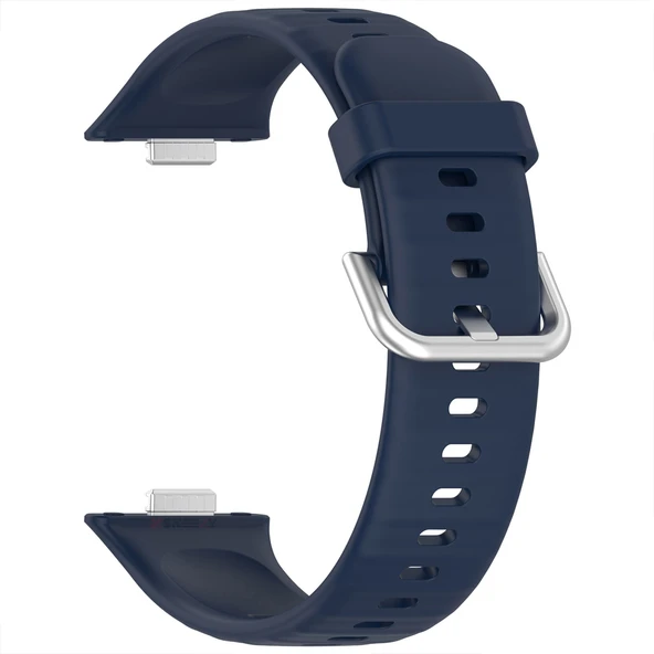 Huawei Watch Fit 4 Fit 4 Pro İle Uyumlu Metal Tokalı Yumusaş Soft Silikon Kordon Kayış  Lacivert - 4