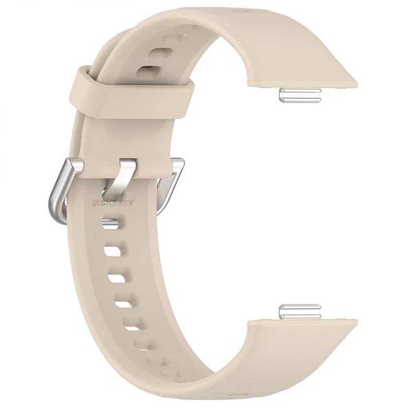 Huawei Watch Fit 4 Fit 4 Pro İle Uyumlu Metal Tokalı Yumusaş Soft Silikon Kordon Kayış  Starlight - 3