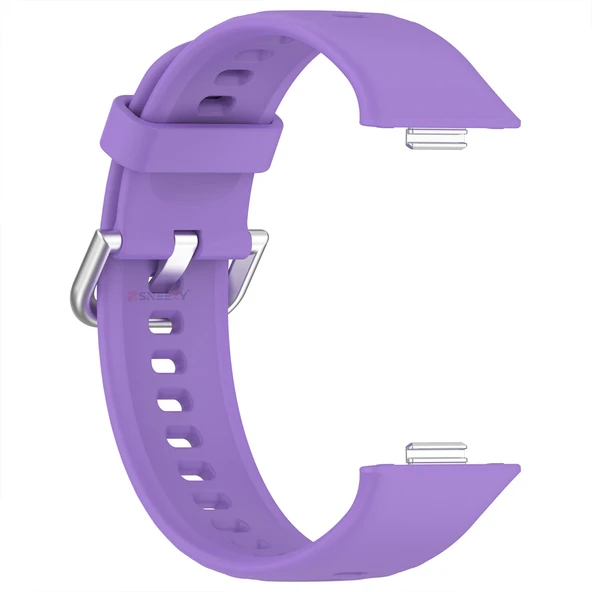 Huawei Watch Fit 4 Fit 4 Pro İle Uyumlu Metal Tokalı Yumusaş Soft Silikon Kordon Kayış  Lila - 3