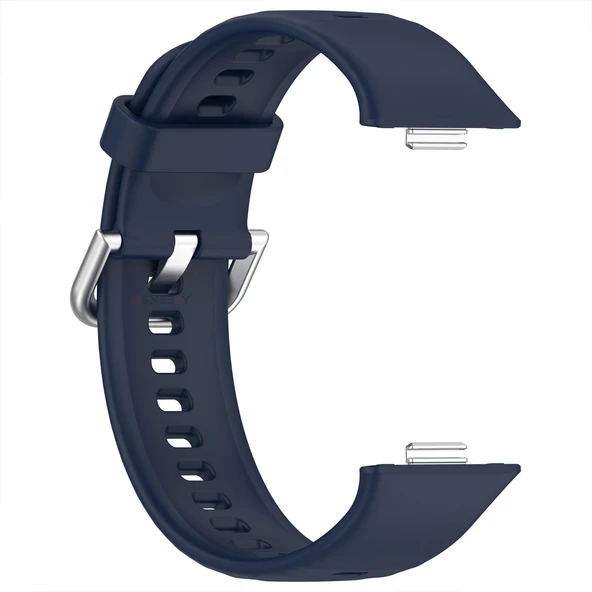 Huawei Watch Fit 4 Fit 4 Pro İle Uyumlu Metal Tokalı Yumusaş Soft Silikon Kordon Kayış  Lacivert - 3