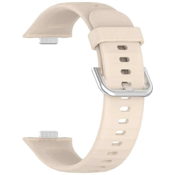 Huawei Watch Fit 4 Fit 4 Pro İle Uyumlu Metal Tokalı Yumusaş Soft Silikon Kordon Kayış  Starlight - 4