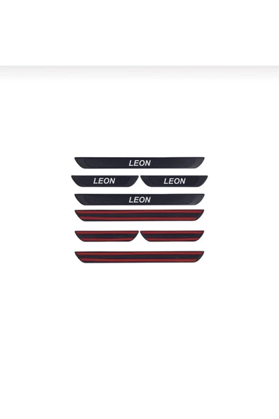 SEAT LEON TÜM MODELLER UYUMLU  OLD KARBON KAPI EŞİĞİ 4 PARÇA KROM YAZILI - Resim 4