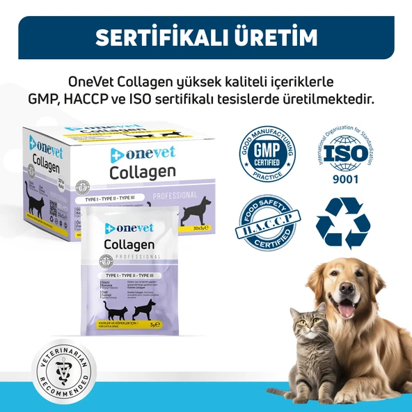 OneVet Collagen Şase 30x3 gr Kedi Ve Köpekler Için Kolajen Eklem, Kas Ve Kemik Güçlendirmeye Yardımcı - 8