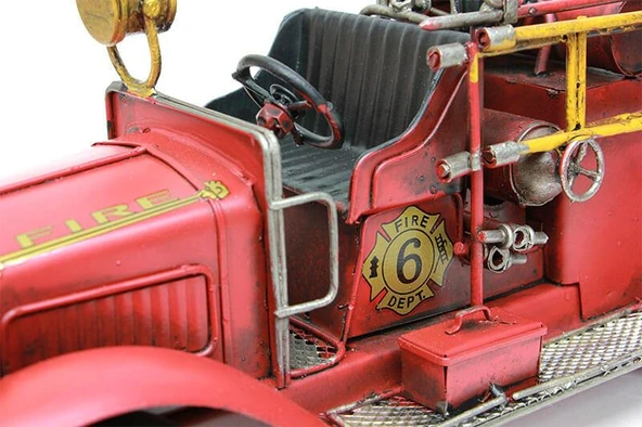Dekoratif Metal İtfaye Arabası Biblo Dekoratif Hediyelik - Resim 5