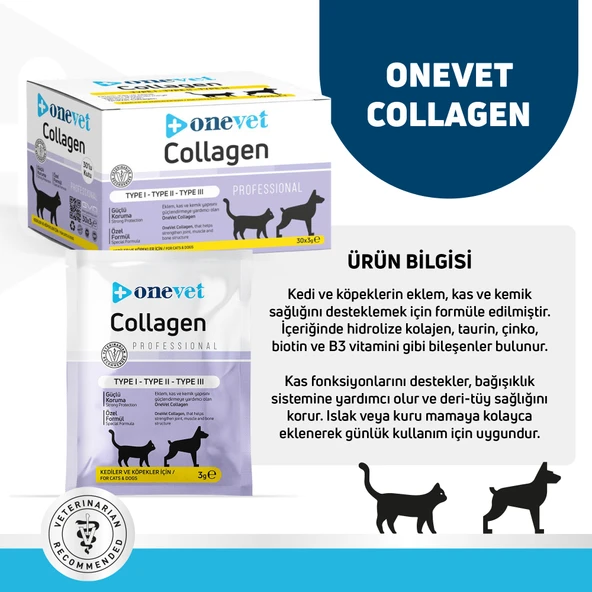 OneVet Collagen Şase 30x3 gr Kedi Ve Köpekler Için Kolajen Eklem, Kas Ve Kemik Güçlendirmeye Yardımcı - 10