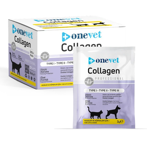 OneVet Collagen Şase 30x3 gr Kedi Ve Köpekler Için Kolajen Eklem, Kas Ve Kemik Güçlendirmeye Yardımcı - 11