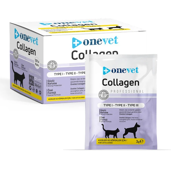 OneVet Collagen Şase 30x3 gr Kedi Ve Köpekler Için Kolajen Eklem, Kas Ve Kemik Güçlendirmeye Yardımcı - 9