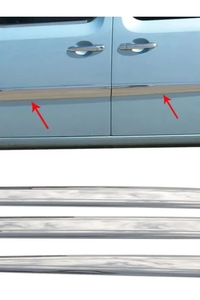 RENAULT KANGOO 2008 VE ÜZERİ MODELLER KROM YAN KAPI ÇITASI 4 PARÇA PASLANMAZ ÇELİK - Resim 2